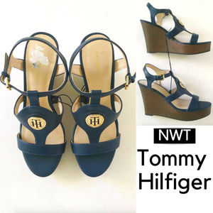 NEW TOMMY HILFIGER PLATFORM WEDGE SANDALS